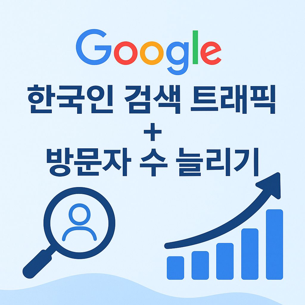 구글 한국인 검색 트래픽 + 방문자수 늘리기 (1개당 8원)